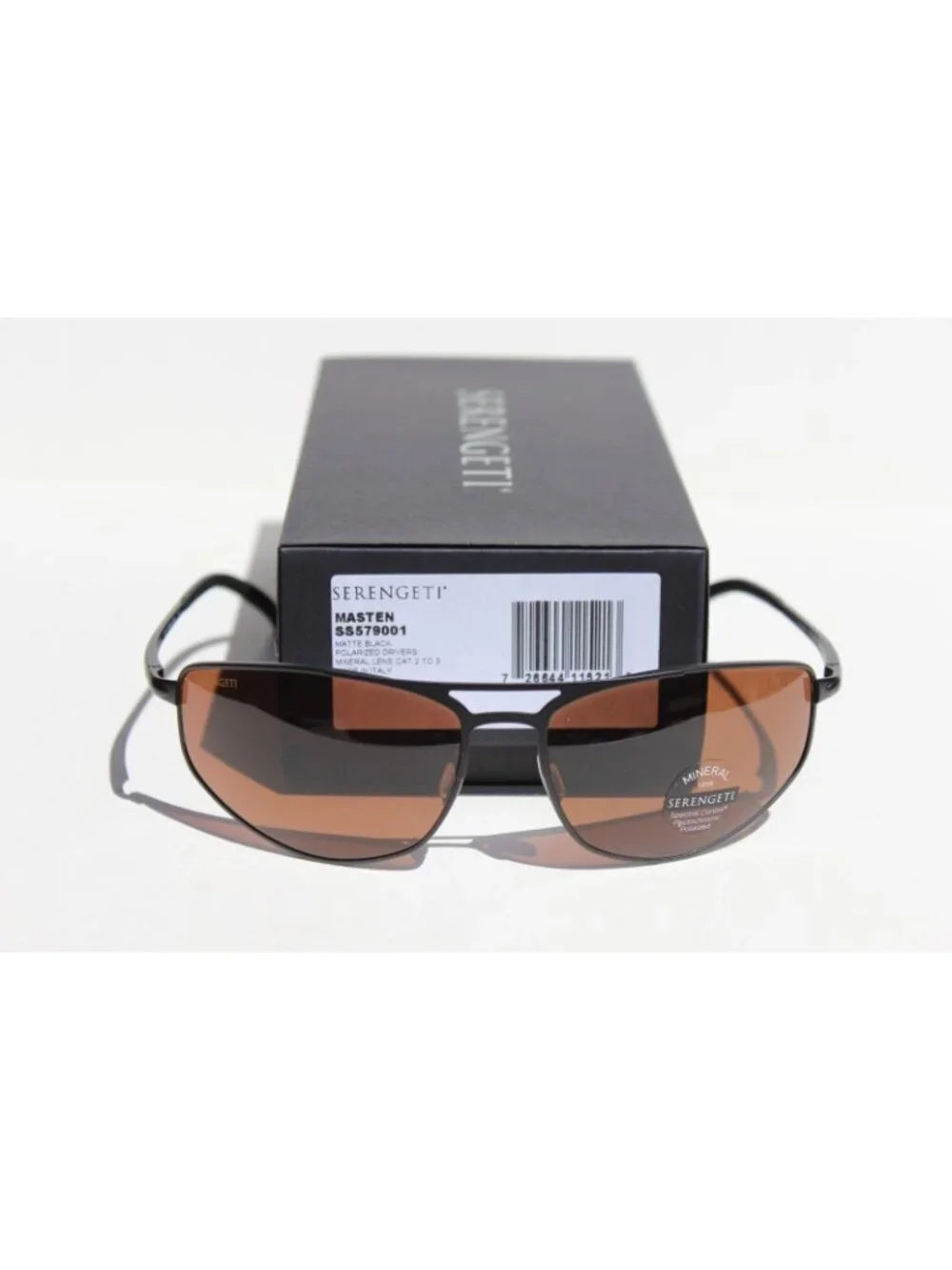SERENGETI Masten POLARIZED Sunglasses Matte Black/Drivers NEW SS579001 Italy